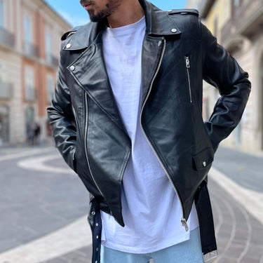 Chiodo nero con cintura 2.0 - FLAG STORE